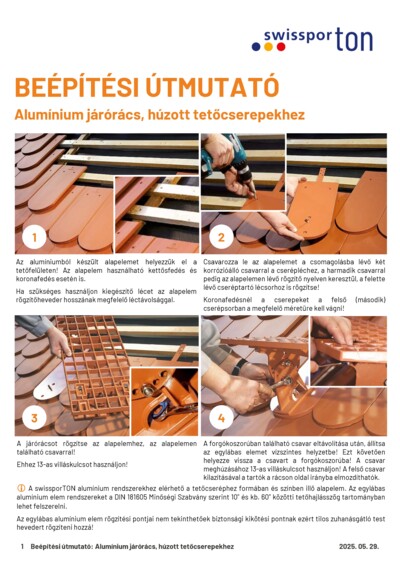 swissporTON_Beépítési_útmutató_ALU_Járórács_húzott_cserepekhez_2025_HU.pdf