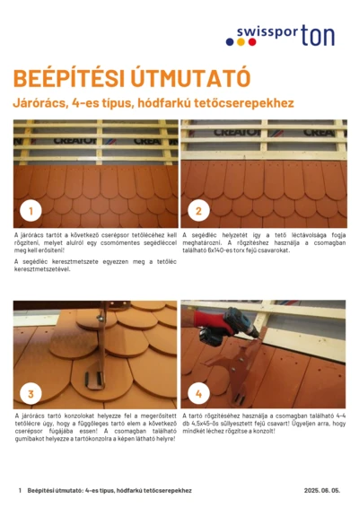 swissportTON_Beépítési_útmutató_Járórács_típus4_hódfarkú_2025_HU.pdf