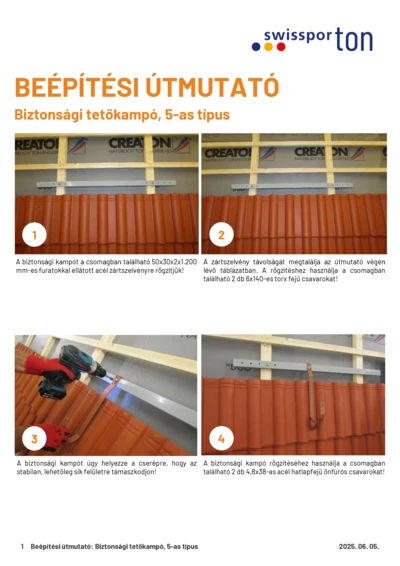 swissportTON_Beépítési_útmutató_Tetőbiztonsagi_kampó_típus5_2025_HU.pdf